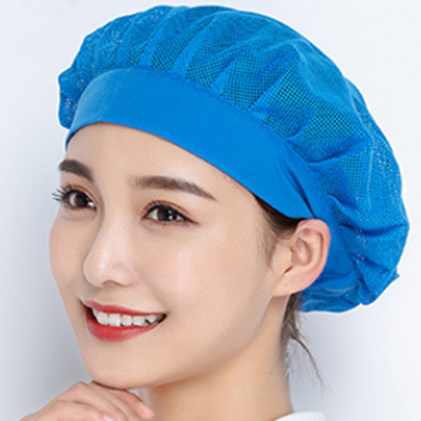 주방 조리모 블루 메쉬 식당 위생 모자