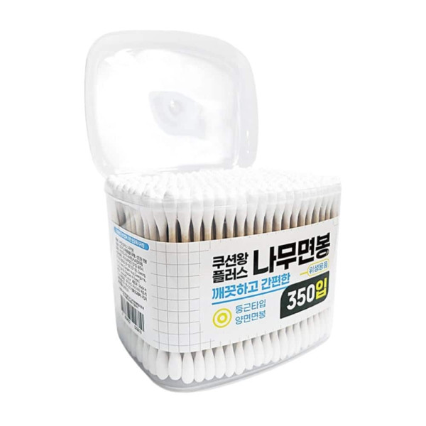 쿠션왕 플러스 케이스 나무면봉 350입