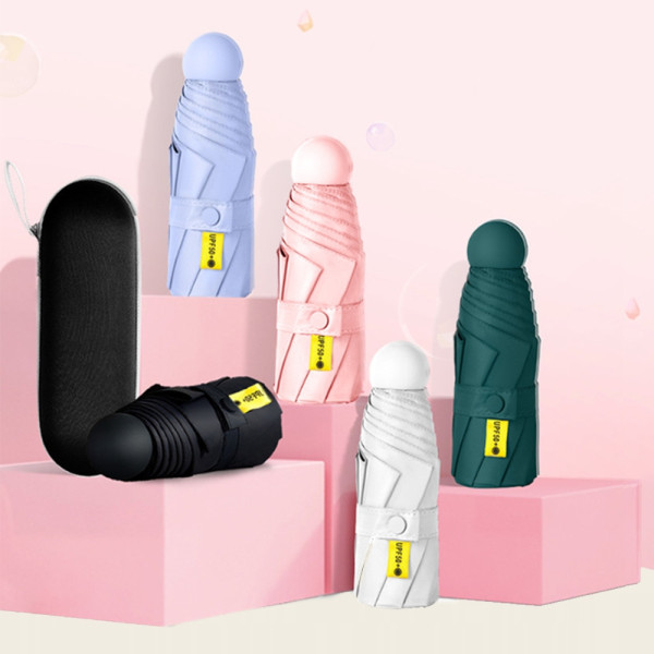 고급 케이스 초미니 캡슐 우산 양산 UV 차단 6color 초경량 초소형 3단
