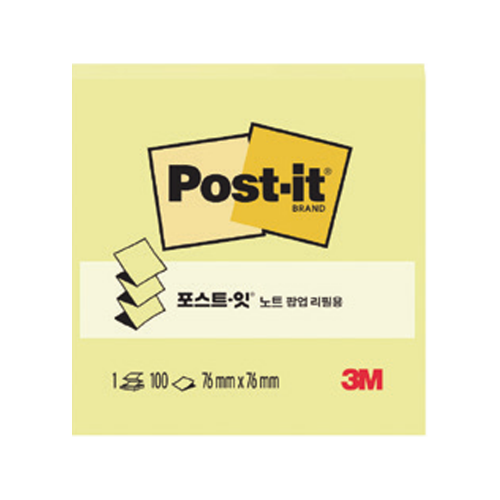 3M 포스트잇 팝업리필 KR 330654 노랑 76 76 100매
