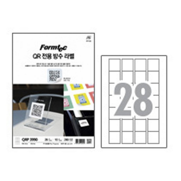 라벨지 QR코드 전용 방수 28칸 QRP-3990 10매 폼텍