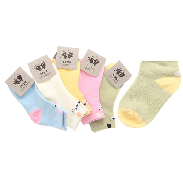 고양이 아동양말 중목 5켤례 3-4세용