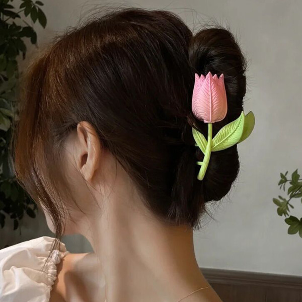 올림 머리 꽃 플라워 예쁜 집게 핀 헤어 악세사리