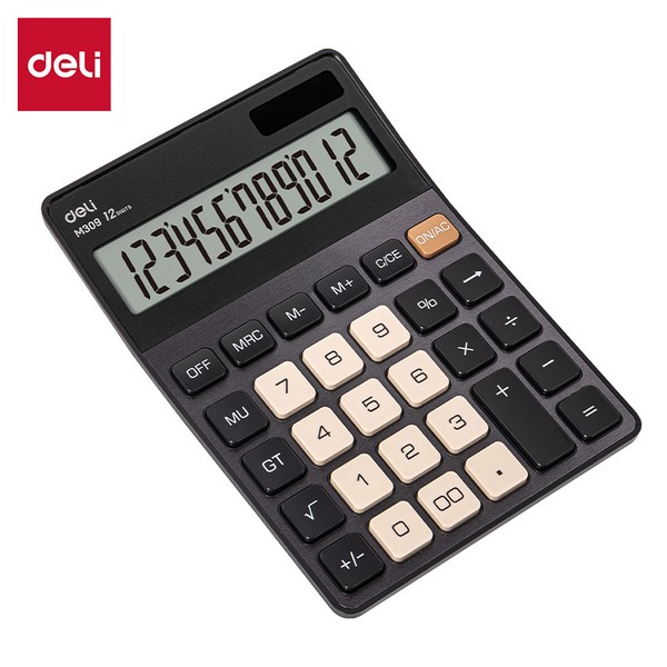 DELI 와이드 스크린 데스크탑 계산기 EM309DG 블랙