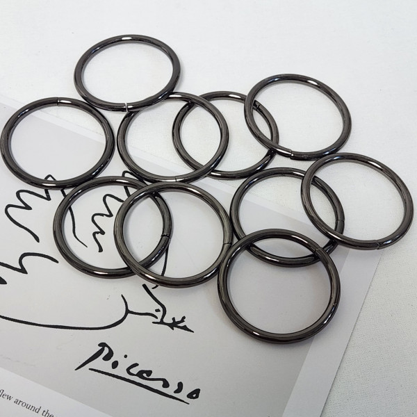 가방고리 오링 전기도금 연결고리 O링 흑니켈 10개 38mm