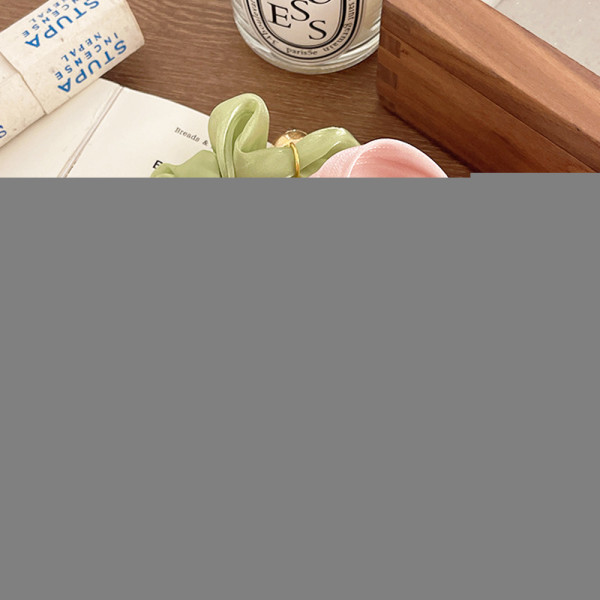 꽃 진주 볼 스크런치 곱창 머리 끈 헤어 슈슈 연핑크
