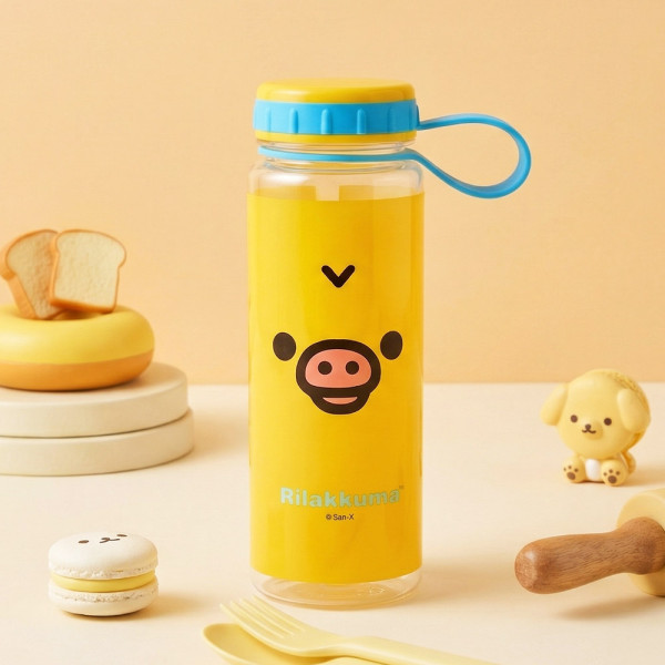 리락쿠마 핸들 물통 500ml(얼굴)-옐로우