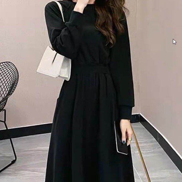 캐주얼 허리밴딩 스타일 치마 데일리룩으로 손쉽게 연출 가능한 라운드넥 밴딩 원피스