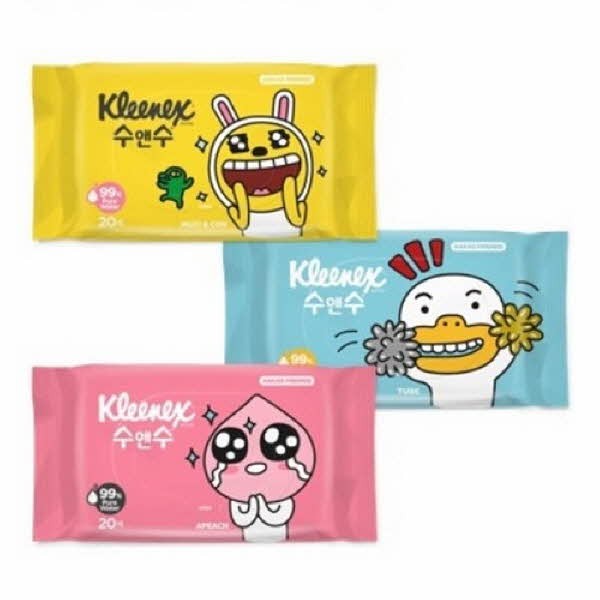 크리넥스 수앤수 카카오프렌즈 물티슈(20매)