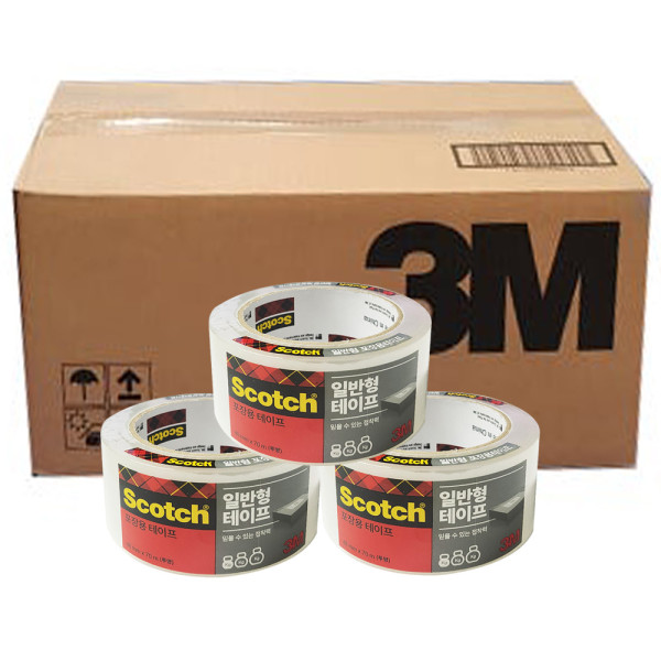 3M 투명 박스테이프 48cm x 70M 포장용 테이프 50개입