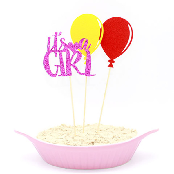 걸 풍선 생일 케이크토퍼