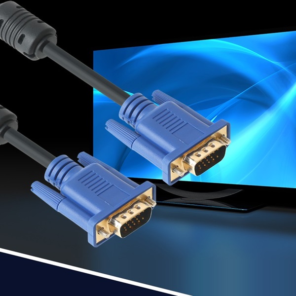 영상 RGB(VGA) 3+4 모니터 케이블 5m 3중 차폐 블랙