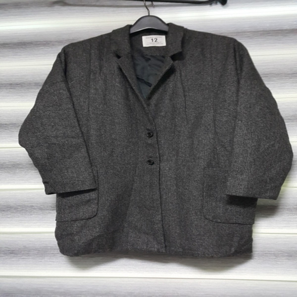 F220629-02 모직 네모포켓 베이직 롱 코트 자켓 y2k