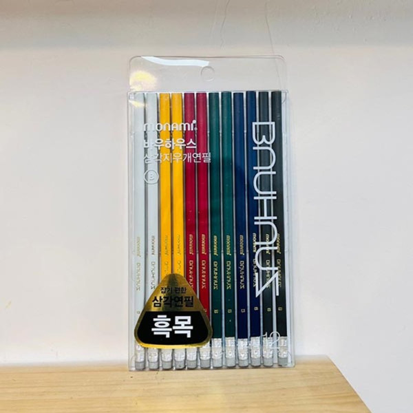 바우하우스 삼각지우개연필 클래식 B1 12p