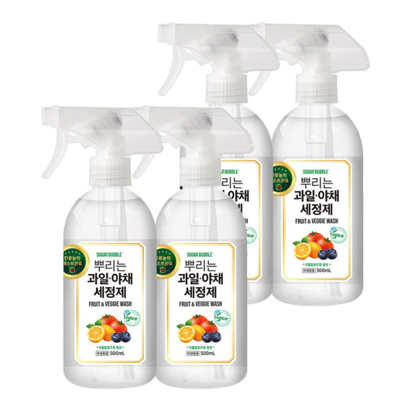 슈가버블 뿌리는 과일 야채 세정제 500ml x 4