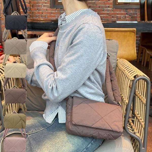 따뜻하고 포근한 패딩 소재 디자인 소지품을 체계적으로 보관 외출 여행 쇼핑 패딩 크로스백