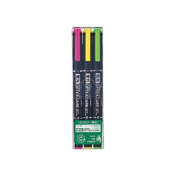 제브라 옵텍스형광펜 3색 세트 0.8mm 4.0mm WKCR1-3C