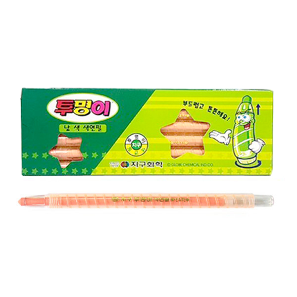 지구 투명 색연필 낱색 채점펜 색칠펜(연주황 12자루)