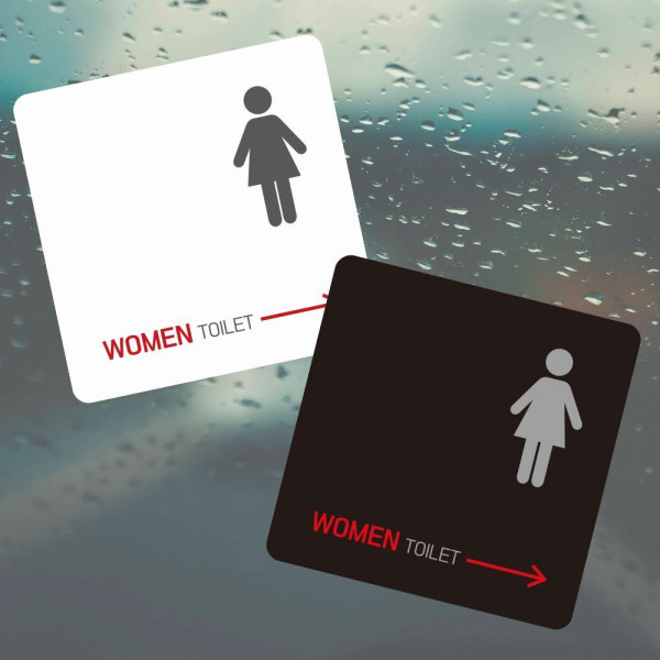 WOMEN TOILET 우측1 부착형 소형안내판 13x13cm 디자인문패