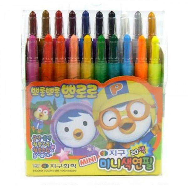 지구화확 미니 캐릭터 색연필 20색 미술용품 초등미술