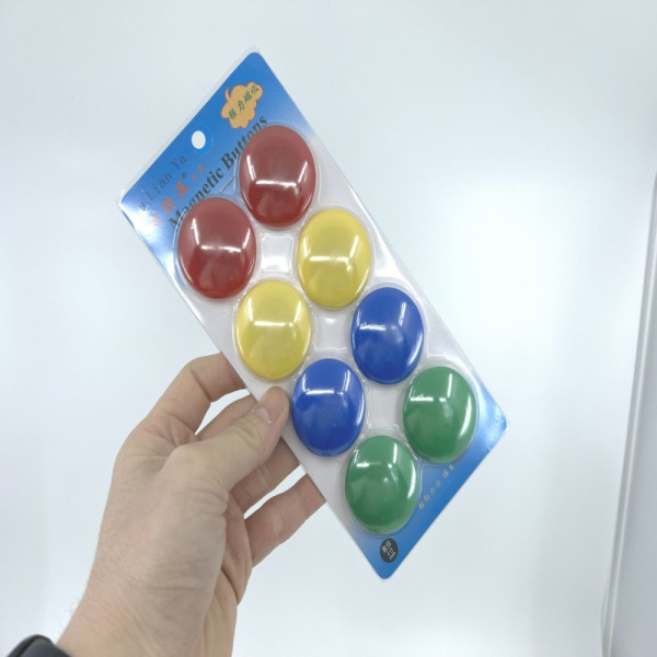 컬러 원형 단추 자석 4cm