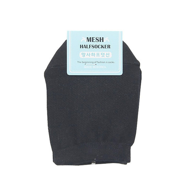 블로퍼 무지망사 하프덧신 양말 검정 3켤레 덧신