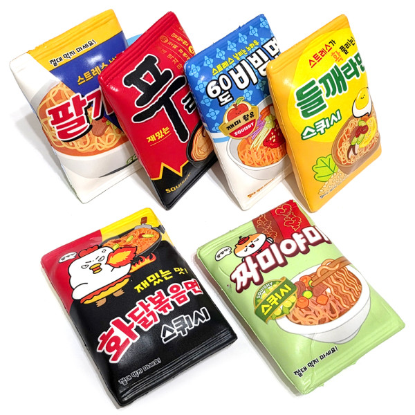패러디 라면 스퀴시 말랑이 주물럭 (6개)