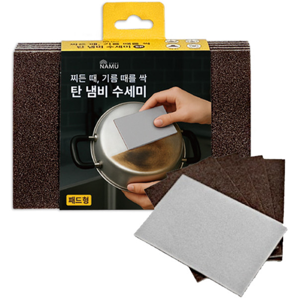 탄 냄비 수세미 패드형 5P