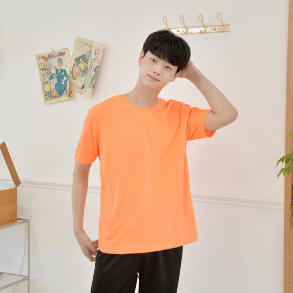 교복몰 쿨론 형광 라운드 반팔 티셔츠 (남여공용)