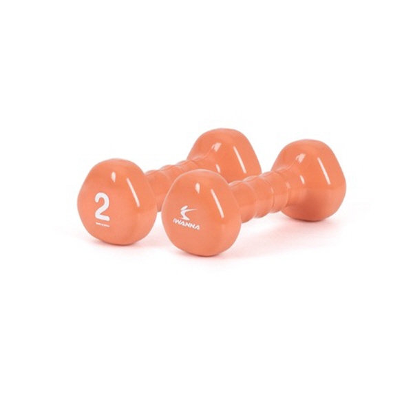 근력운동 간단한운동 PVC 삼각 아령 2kg 밀키오렌지