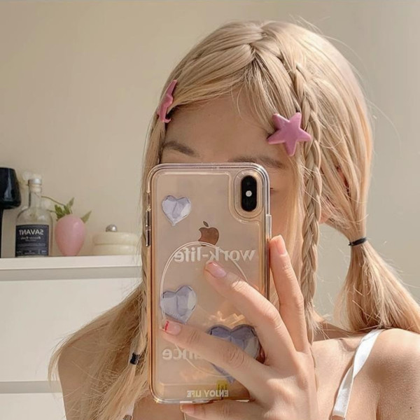스타 별 블록 헤어 머리 핀