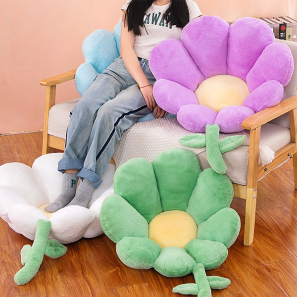 꽃모양 등받이 쿠션 꽃 의자 방석 3color 대형 두꺼운 등쿠션 카페 거실 인테리어