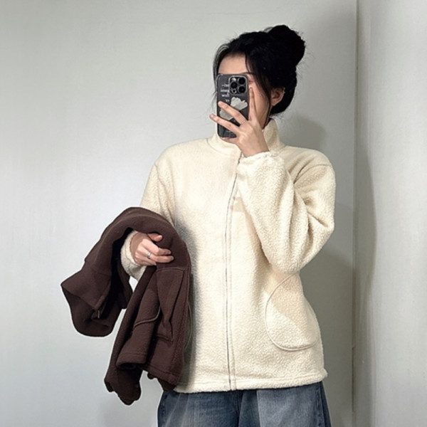 여성 루즈핏 후리스 집업 2color 양털 뽀글이 플리스 여자 자켓 봄 가을 아우터