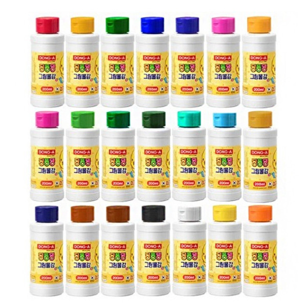 동아 미술놀이 딩동댕 물감 200ml 16color 택1 유아동 미술용품 수성물감