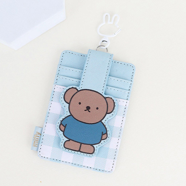 보리스 체크 RFID 카드지갑-블루