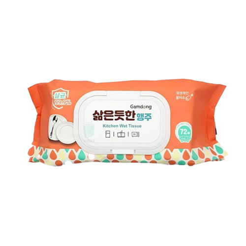 감동 삶은듯한행주72매캡형 주방청소물티슈 주방행주 일회용행주 청소용품