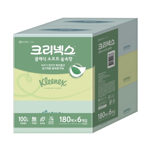 크리넥스 숲속향 곽티슈 화장지 180매 6갑입 180매