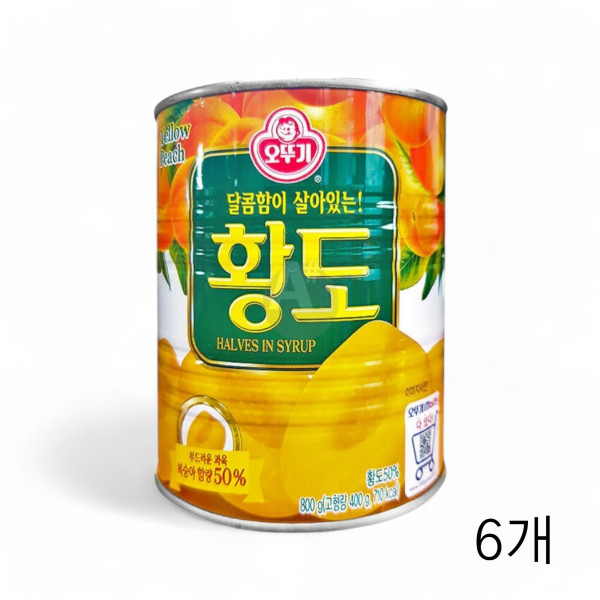 오뚜기 황도캔 800g X 6개 과일통조림 복숭아조림 화채 식자재 복숭아캔 복숭아통조림