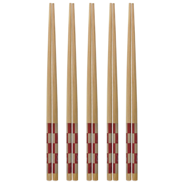 체크 대나무 젓가락 24cm 5세트