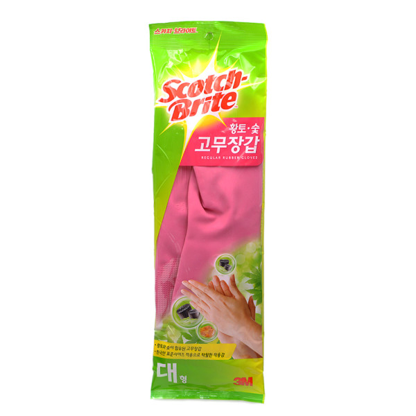 스카치브라이트 황토숯 주방 고무장갑 대