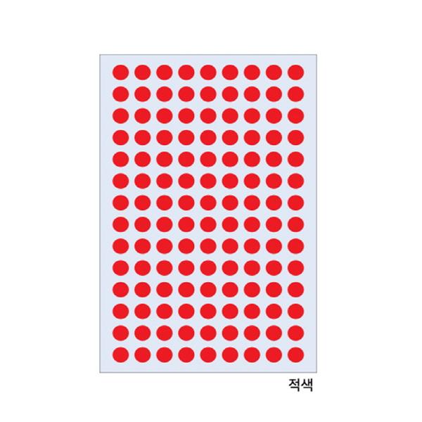 분류용견출지 20-3004R 적색(지름8 15장)