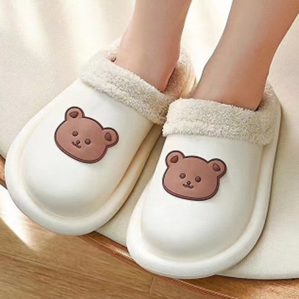방한 곰돌이 사무실 털 실내화 슬리퍼