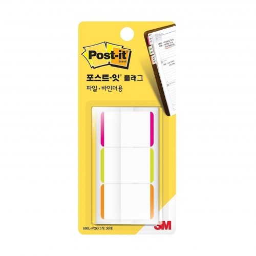 3M 포스트잇 인덱스탭 N686L PGO 인덱스라벨 38 25 4mm 12매 3색