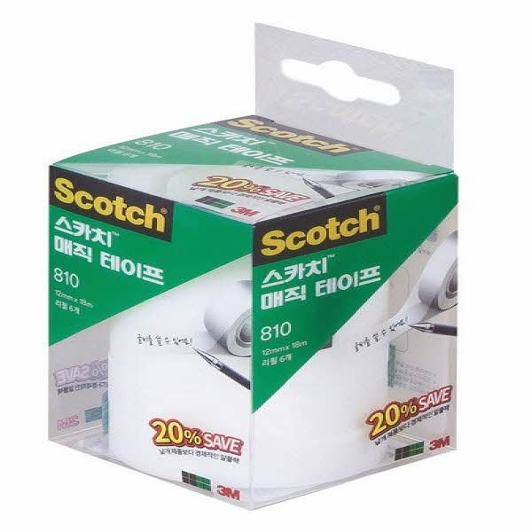 3M 스카치 매직테이프 810R-6 세이빙 팩 12x18m