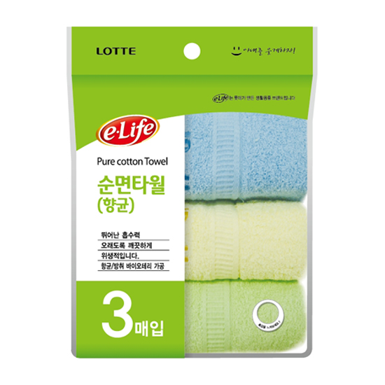 롯데항균순면타월3P _샤워타올