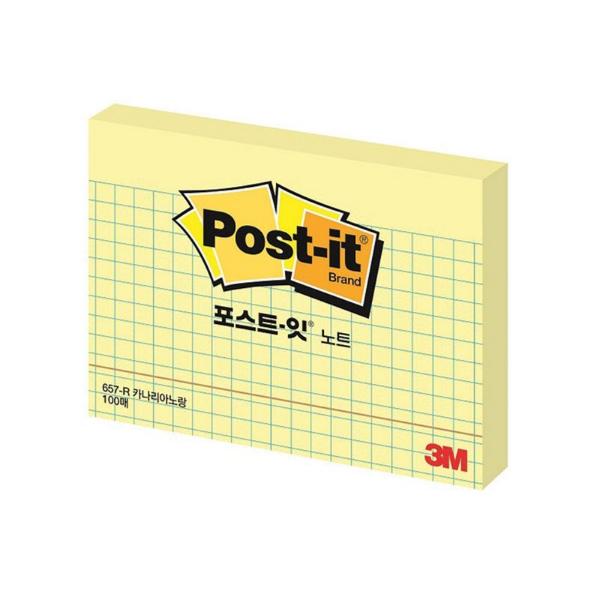 3M 포스트잇 657노랑격자(방안)(102x76mm)