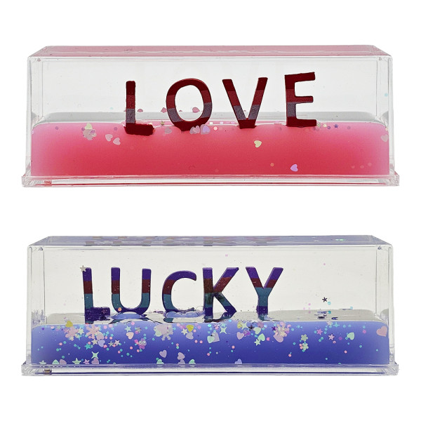 LOVE LUCKY 레터링 물멍 오일 사각 워터볼