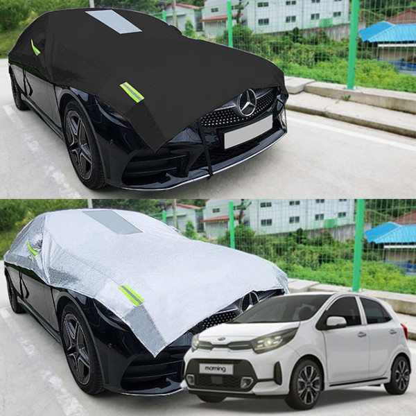 더뉴모닝 성에방지 덮개 자동차커버 반커버