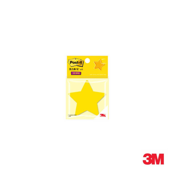 3M 포스트잇 강한점착용 다이컷 모양노트 별 점착식메모지