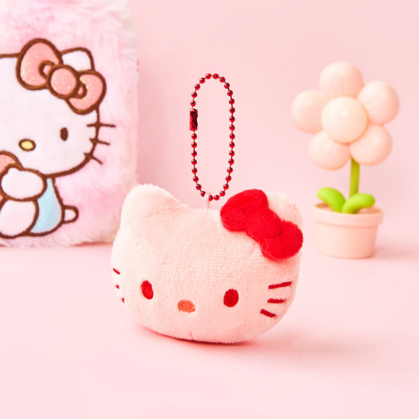 헬로키티 컬러풀 얼굴인형 가방고리 5cm-레드